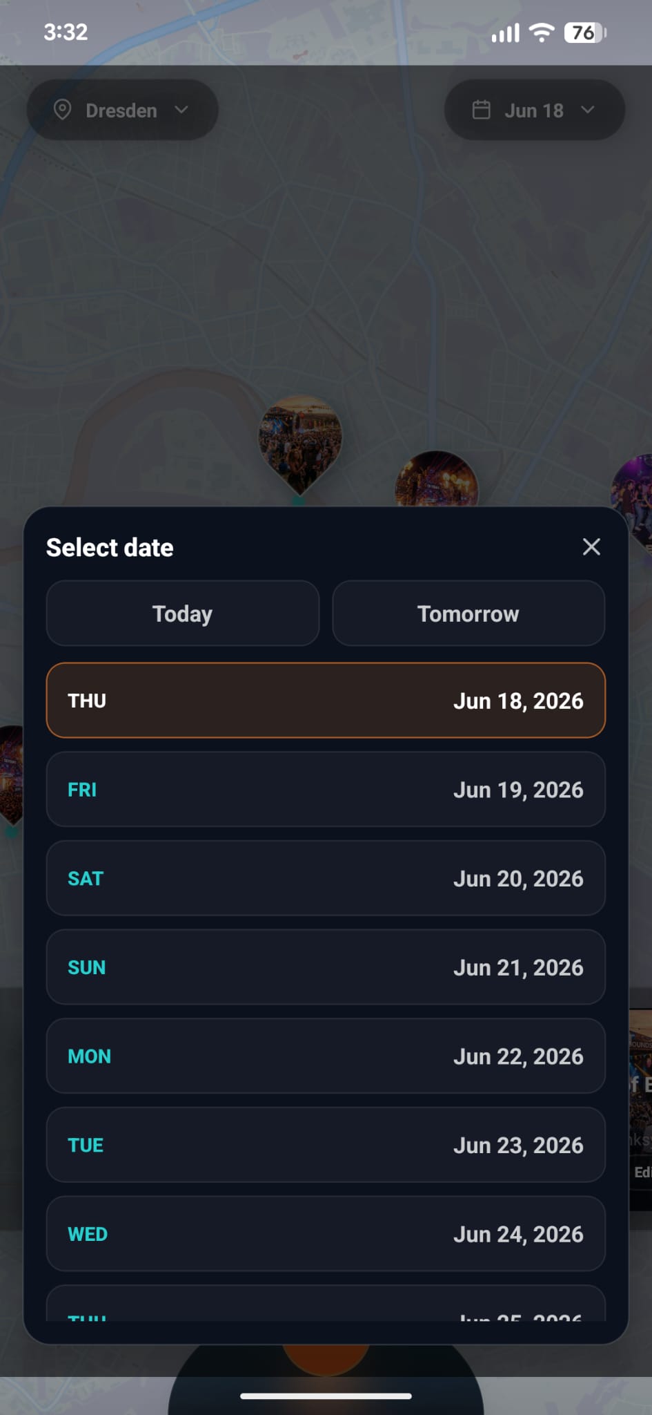 Tonyte map date filter controls