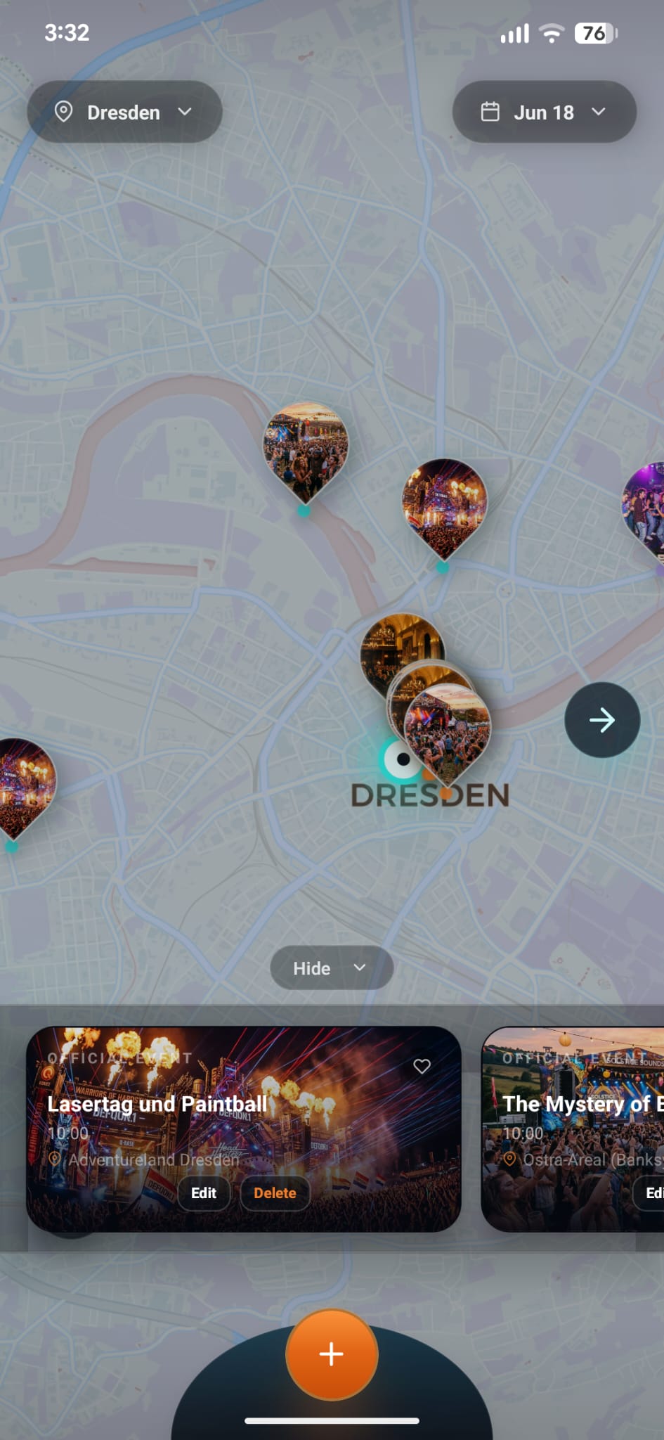 Tonyte map opening around Dresden